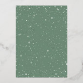 Cute Winter Kerstfeestdag Gold Folie Uitnodiging (Achterkant)