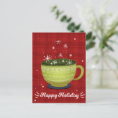 Cute Winter Kerstkoffie Mok Holiday Kaart (Staand voorkant)