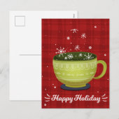 Cute Winter Kerstkoffie Mok Holiday Kaart (Voorkant / Achterkant)
