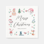 Cute Winter Kerstmis gepersonaliseerd Servet (Voorkant)