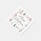 Cute Winter Kerstmis gepersonaliseerd Servet (Hoek)