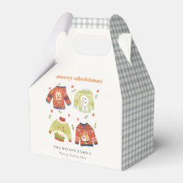 Cute Winter Kerstmis Hearts Leafy Ugly Sweater Bedankdoosjes