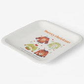 Cute Winter Kerstmis Hearts Leafy Ugly Sweater Papieren Bordje (Gebogen)