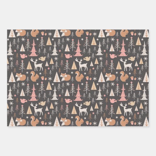 Cute Winter Kerstmis Inpakpapier Vel (Voorkant 2)