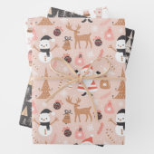 Cute Winter Kerstmis Inpakpapier Vel (In situ)