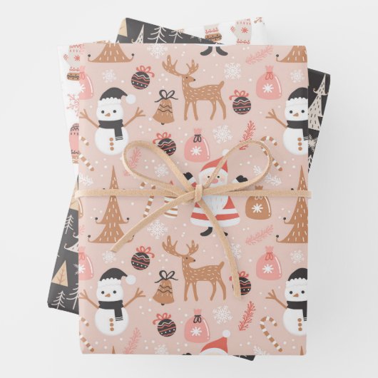 Cute Winter Kerstmis Inpakpapier Vel (In situ)