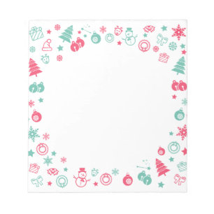 Cute Winter Kerstpattern Lijst Notitieblok