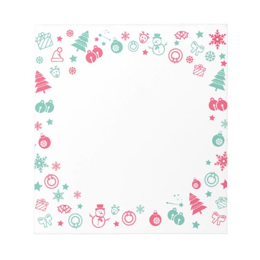 Cute Winter Kerstpattern Lijst Notitieblok (Voorkant)