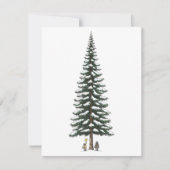 Cute Winter Kids with Big Christmas Tree Greeting Feestdagenkaart (Voorkant)