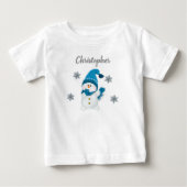 Cute Winter Little Snowman Snowflakes Baby Boy (Voorkant)