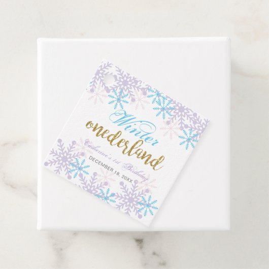 Cute Winter Onederland 1st Birthday Snowflakes Bedankjes Labels (In situ)