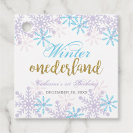 Cute Winter Onederland 1st Birthday Snowflakes Bedankjes Labels