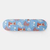 Cute Winter Oranje Fox Mountains Leaf Pattern Persoonlijk Skateboard (Horizontaal)