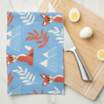 Cute Winter Oranje Fox Mountains Leaf Pattern Theedoek<br><div class="desc">Dit schattige en moderne patroon is perfect voor het dierenvriend. Het bevat handgetekende, verbrande oranje, witte, crème en baksteenrode illustraties van een schattige vos-, bladeren- en sneeuwwinterbergpatroon boven op een blauw hemeloppervlak. Het is uniek, trendy, speels en leuk! ***BELANGRIJKE NOTA VAN HET ONTWERP: Voor om het even welk verzoek van...</div>