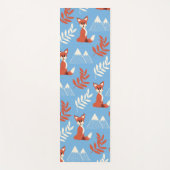 Cute Winter Oranje Fox Mountains Leaf Pattern Yogamat (Voorkant)
