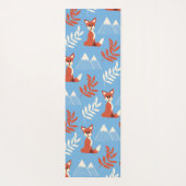 Cute Winter Oranje Fox Mountains Leaf Pattern Yogamat (Achterkant)