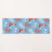 Cute Winter Oranje Fox Mountains Leaf Pattern Yogamat (Voorkant (horizontaal))