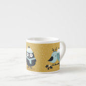 Cute Winter Owl and Birds Nordic Illustration Espresso Kop (Voorkant rechts)