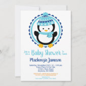 Cute Winter Penguin Baby shower Kaart (Voorkant)