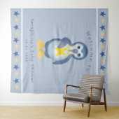 Cute Winter Penguin Baby shower Party Achtergrond Wandkleed (In Situ (horizontaal))