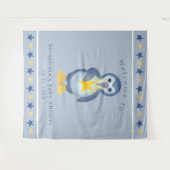 Cute Winter Penguin Baby shower Party Achtergrond Wandkleed (Voorkant (horizontaal))