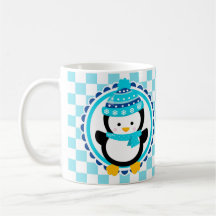 Cute Winter Penguin - Blue Turquoise