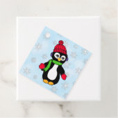 Cute Winter Penguin en Snowflakes Bedankjes Labels (In situ)