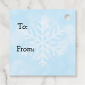 Cute Winter Penguin en Snowflakes Bedankjes Labels (Achterkant)