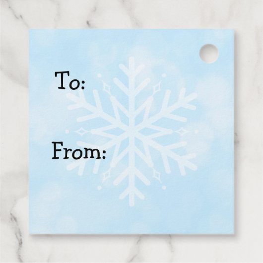 Cute Winter Penguin en Snowflakes Bedankjes Labels (Achterkant)