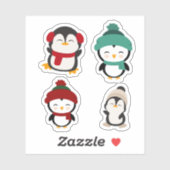 Cute Winter Penguin Kawaii Sticker Set (Vel)