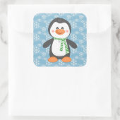 Cute Winter Penguin met Scarf-Kerst stickers (Tas)
