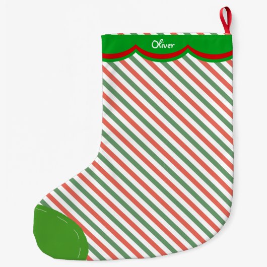 Cute Winter Penguin Pattern Personalized Grote Kerstsok (Achterkant)