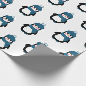 Cute Winter Penguin Pattern Wrapping Paper Cadeaupapier (Hoek)