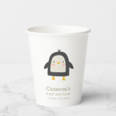 Cute Winter Penguin Simple 1st Birthday Papieren Bekers (Achterkant)