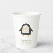 Cute Winter Penguin Simple 1st Birthday Papieren Bekers (Voorkant)