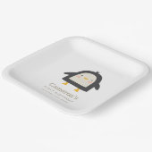 Cute Winter Penguin Simple 1st Birthday Papieren Bordje (Gebogen)