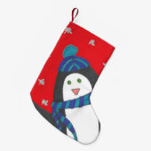 Cute Winter Penguin Small Kerstmis Stocking Kleine Kerstsok (Voorkant (Hangend))