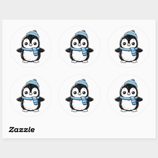 Cute Winter Penguin Sticker | Penguin with Hat (Vel)