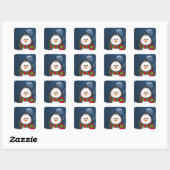 Cute Winter Penguin Vierkante Sticker (Vel)