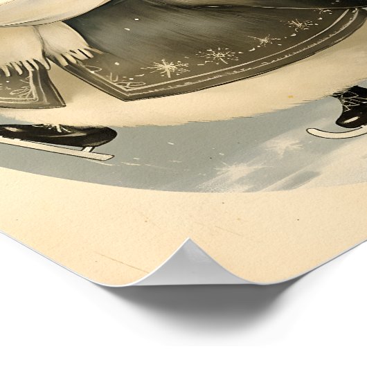 Cute Winter Penguin - Watercolor Nursery Poster