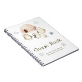 Cute Winter Penguins Baby Shower Guest Book Notitieboek (Rechterzijde)