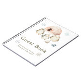 Cute Winter Penguins Baby Shower Guest Book Notitieboek (Linkerzijde)