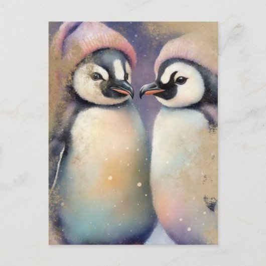 Cute Winter Penguins Briefkaart (Voorkant)
