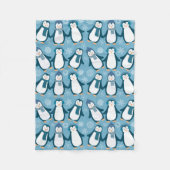 Cute Winter Penguins Design Fleece Deken (Voorkant)