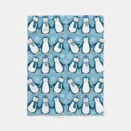 Cute Winter Penguins Design Fleece Deken