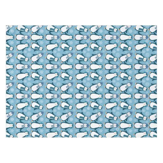 Cute Winter Penguins Design Tafelkleed (Voorkant (Horizontaal))