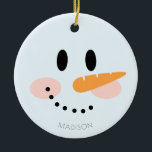 Cute Winter Personalized Snowman Face Kerstmis Keramisch Ornament<br><div class="desc">Cute Winter Specialized Snowman Face Kerstkeramisch Ornament. Geweldig kerstcadeau voor familie en vrienden.</div>