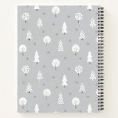 Cute Winter Pine Tree Patroon Notitieboek (Achterkant)