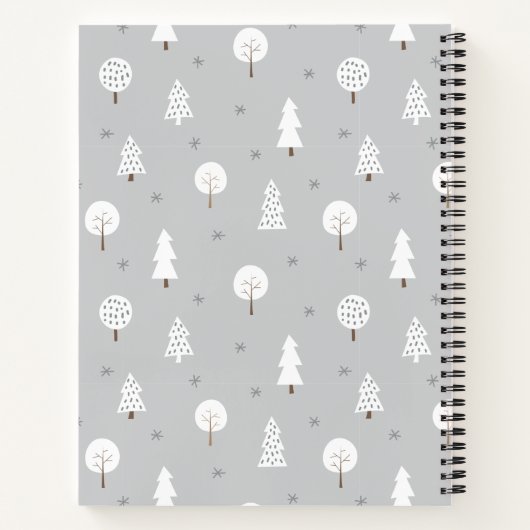 Cute Winter Pine Tree Patroon Notitieboek (Achterkant)