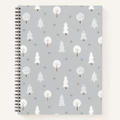 Cute Winter Pine Tree Patroon Notitieboek (Voorkant)